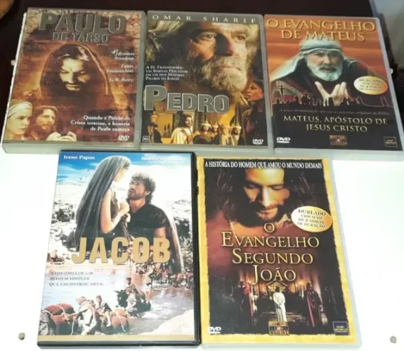 5 Dvd´s Biblicos,Raros & Originais - Com:Omar Sharif,Mathey Modine,Sean Bean,Franco Nero