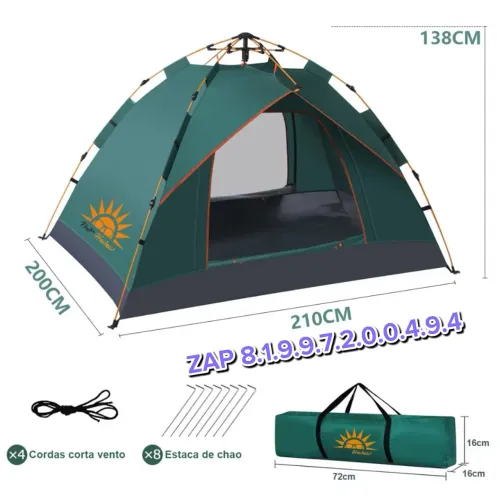 Barraca de Camping Automático 2 a 3 Pessoas