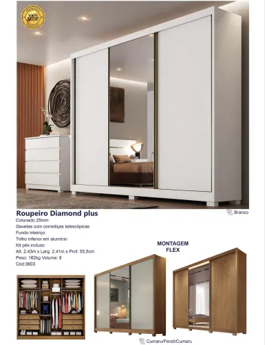 Guarda Roupa Casal 100% MDF - Novo - Promoção