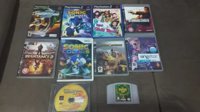 Lote de jogos variados Ps2 Ps3 Wii N64