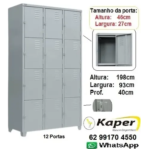 Guarda Volumes 12 portas - Roupeiro de aço ( novo ) escaninho