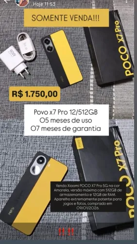 Poco X7 PRO 12/512 AMARELO COM NOTA E GARANTIA