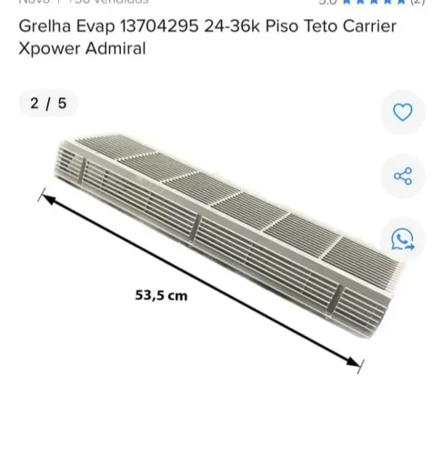 Grelha tela ar-condicionado Carrier 