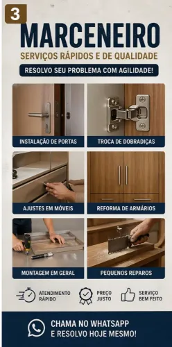 Marceneiro - Montagem, Ajustes, Portas e Reformas de Móveis