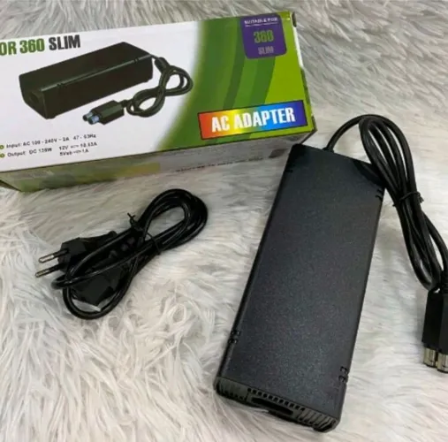 Fonte Compatível Xbox 360 Slim De Video<br><br>Game 2 Pinos Bivolt