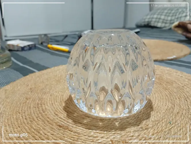 Castiçal porta velas vidro cristal de mesa de luxo 2 unidades,cada 60