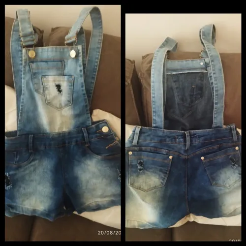 Jardineira jeans,tamanho 42.