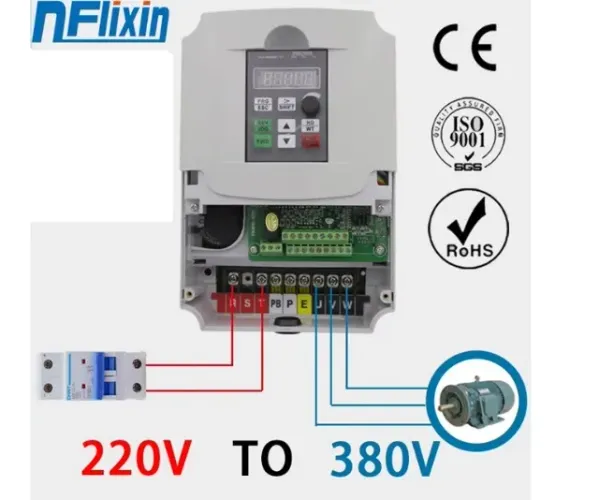 Inversor Frequência 3cv 220v Monofásico Trifásico 10a 2.2kw 220v