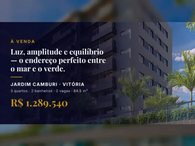 Seu novo estilo de vida em Jardim Camburi: apartamento sofisticado e prático!