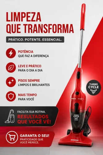 Aspirador de Pó Mondial Turbo Cycle 1100W - Pouco Uso