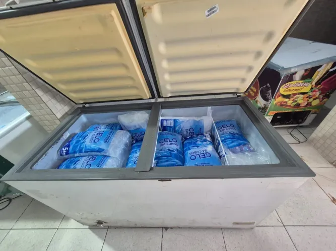 Freezer Horizontal 127v perfeita ligado sacos de gelo vai juntos 1700