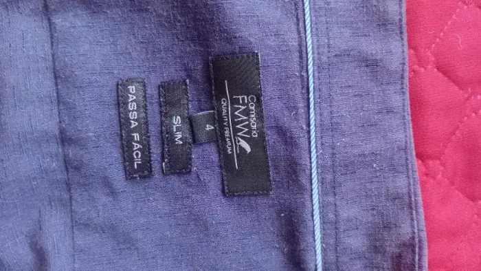 Camisa social masculina FMW alfaiataria cor cinza tamanho 4