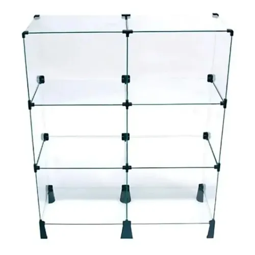 Balcão de Atendimento Vitrine Modular 6 Nichos 30 x 40 Vidro Temperado