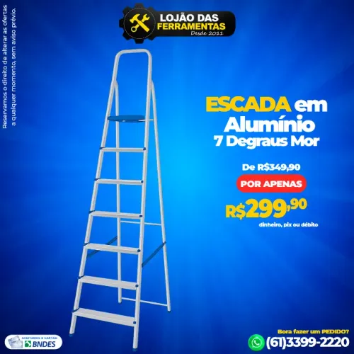 Escada em Aluminio 7 Degraus Mor