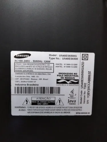 Televisão Samsung com defeito liga só não mostra imagem