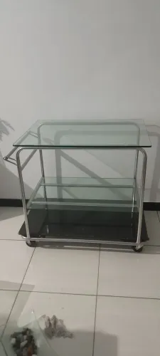 Carrinho de bebidas aço inox com pedra de granito