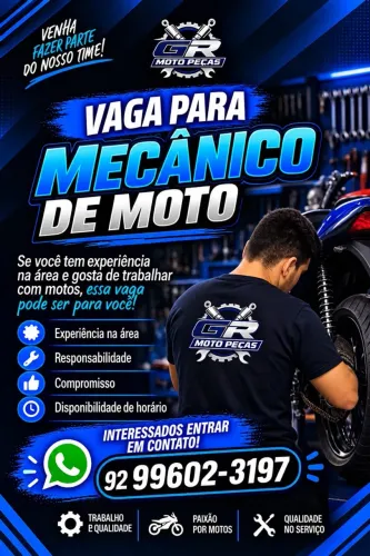 VAGA PARA MECÂNICO DE MOTO