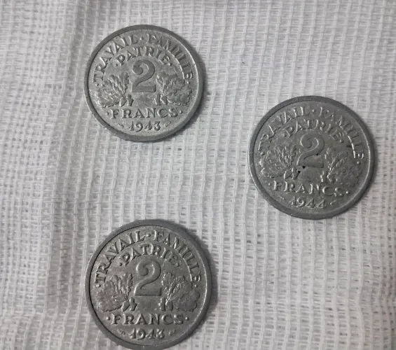 Moeda França Estado de Vichy 2 Francos 