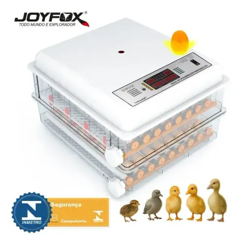 (38) Chocadeira Automática Joyfox para 120 Ovos com Controle de Temperatura e Umidade