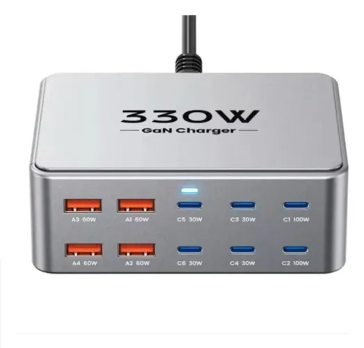 Estação Carregador 330w Turbo Celular 10 Saídas Usb A Tipo C