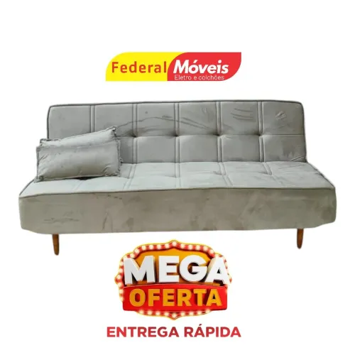 Sofá Cama em Veludo Espuma D33 1,88m - Visite nossa Loja!