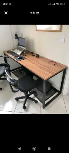 Mesa estilo industrial Escritório Home office sala gamer 