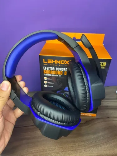 fone de ouvido Headset Gamer sem Fio Led RGB Lehmox LEF-1032A an3