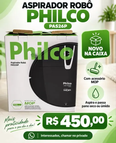 Aspirador Robô Philco 3 em 1 (varre, aspira e passa pano) NOVO
