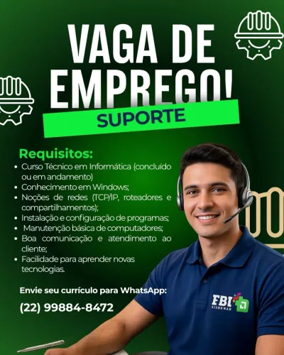 Vaga para Técnico em Informática