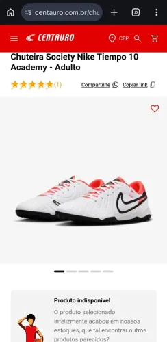 Chuteira Society Nike Tiempo 10<br>Academy - Adulto