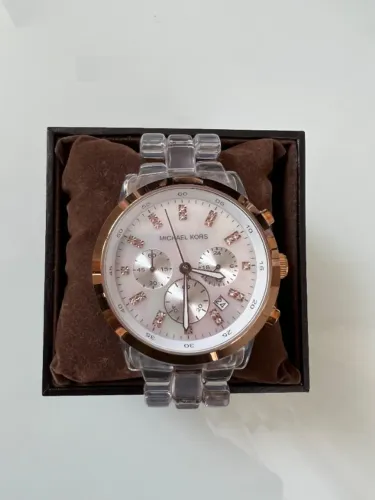 Relógio Michael Kors Pulseira Transparente - MK5394