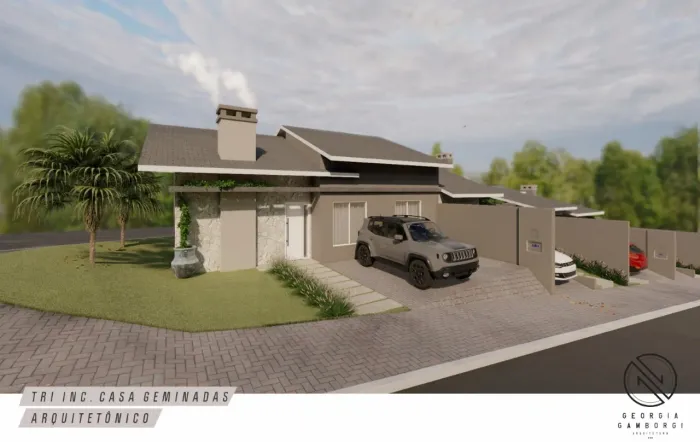 Casa geminada, de esquina suíte + 1 + 1 escritório no bairro Vederti!