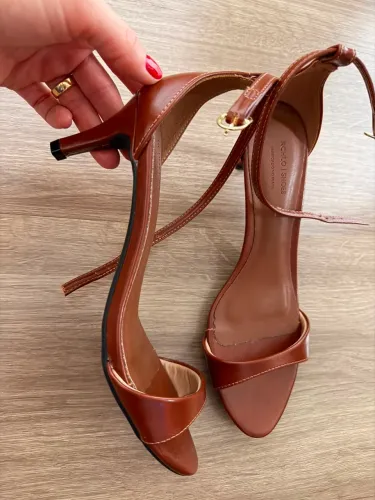 sandália salto fino rolo shoes 37