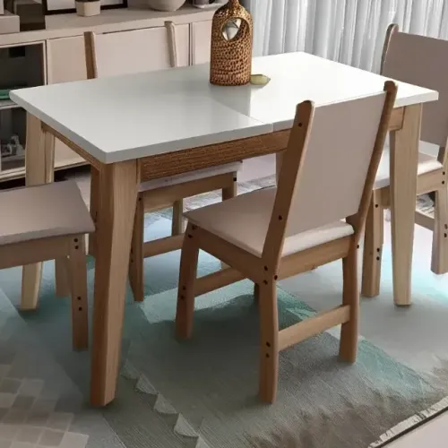 Mesa de jantar off white 4 cadeiras