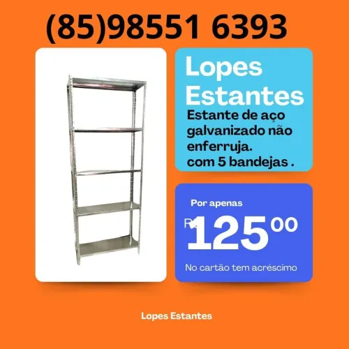ESTANTE DE AÇO GALVANIZADO NA PROMOÇÃO 