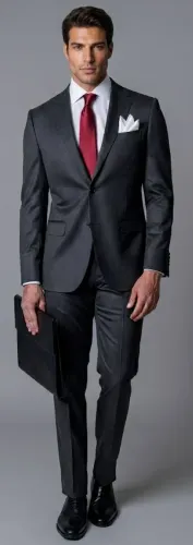 Terno Brooksfield Brooksgold Luxury - 100% Lã - Cor: Chumbo/Preto - Tamanho 56M