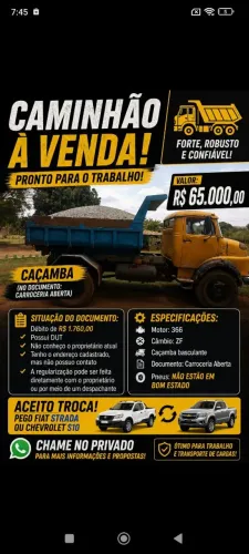 Mercedes 1113 mecanica 1620 Vendo outro por s10 ou strada... Pra negocio chama na proposta