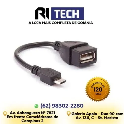 Cabo Adaptador USB Femea para V8 Macho OTG