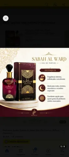 Sabah Al Ward árabe femino perfume