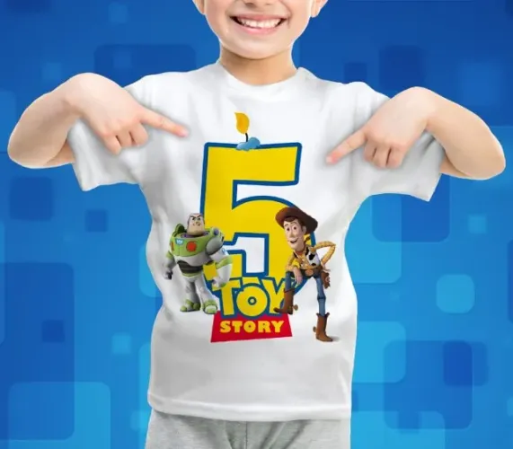 CAMISA INFANTIL TEMÁTICA PARA ANIVERSÁRIOS E EVENTOS