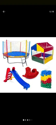 Kit Pula Pula, Piscina de bolinha, Escorregador e Cavalinho