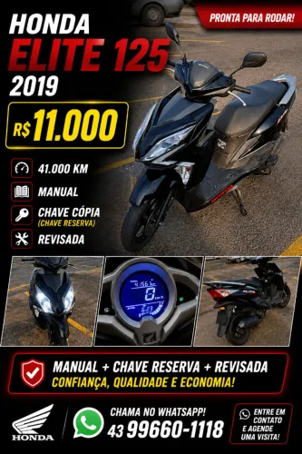 Honda Elite 125cc ANO 2019 