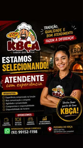 Vaga para atendimento ambos sexo.