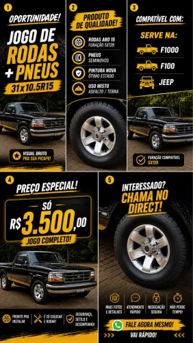 F10000, rodas + pneus 31/10,5R15