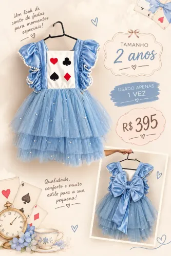 Vestido Alice no país das maravilhas
