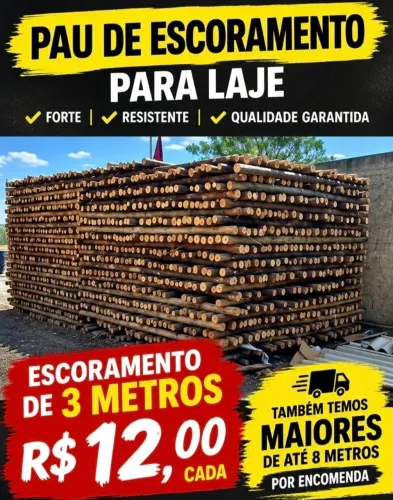 Pau de escoramento para laje