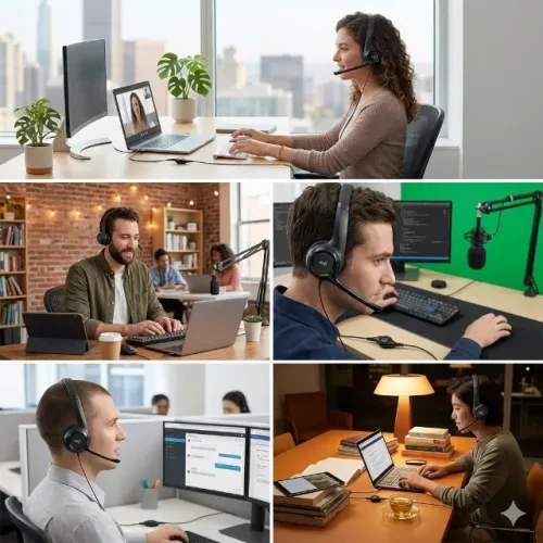 Promoção: 1Headset com fio USB Logitech H390