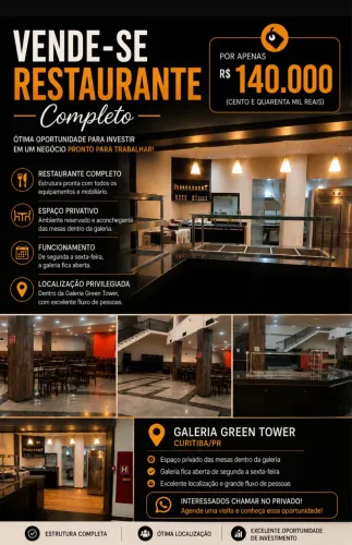 Vende se ponto comercial (restaurante )