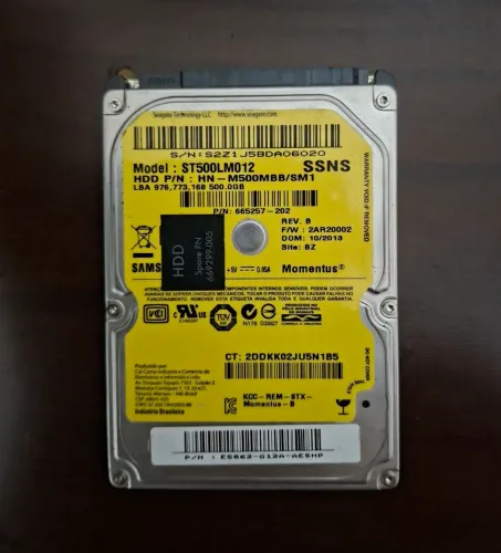 HD Notebook 500GB Seagate Samsung 2.5 SATA III Saude 100%