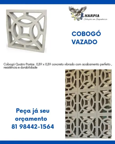 Cobogo concreto vibrado 